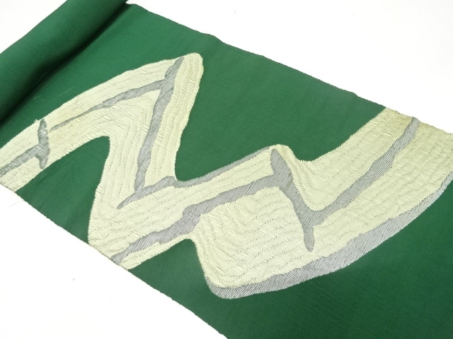 アンティーク　抽象流水模様織り出し　八寸帯地反物